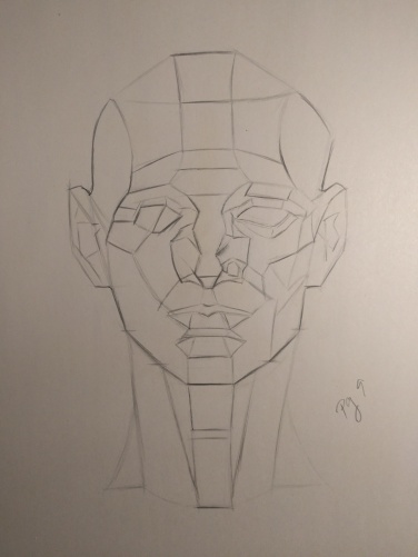 An example of an analytical charcoal exercise. This is from the "Asaro Head" an awesome tool for analyzing planes of the face. (My Watts Atelier homework).